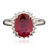 Image 1 : 14KT White Gold 3.31ct Ruby and Diamond Ring