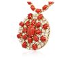 Image 3 : 14KT Yellow Gold 33.95ctw Coral and Diamond Necklace