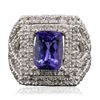 Image 1 : 14KT White Gold 2.80ct Tanzanite and Diamond Ring