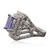 Image 3 : 14KT White Gold 2.80ct Tanzanite and Diamond Ring