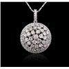 Image 2 : 14KT White Gold 2.84ctw Diamond Pendant With Chain