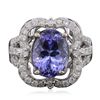 Image 1 : 14KT White Gold 5.85ct Tanzanite and Diamond Ring