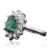 Image 2 : 14KT White Gold 2.10ct Emerald and Diamond Ring