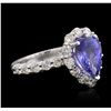 Image 2 : 14KT White Gold 2.70ct Tanzanite and Diamond Ring