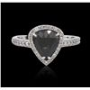 Image 1 : 14KT White Gold 1.31ctw Black Diamond Ring