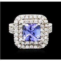 14KT White Gold 2.30ct Tanzanite and Diamond Ring