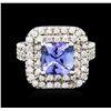 Image 1 : 14KT White Gold 2.30ct Tanzanite and Diamond Ring