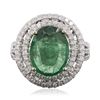 Image 1 : 14KT White and Yellow Gold 4.44ct Emerald and Diamond Ring