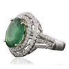 Image 2 : 14KT White and Yellow Gold 4.44ct Emerald and Diamond Ring