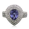 Image 1 : 14KT White Gold 1.56ct Tanzanite and Diamond Ring