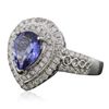 Image 2 : 14KT White Gold 1.56ct Tanzanite and Diamond Ring