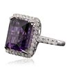 Image 2 : 14KT White Gold 6.43ct Amethyst and Diamond Ring