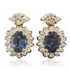 Image 1 : 14KT Yellow Gold 1.91ctw Sapphire and Diamond Earrings