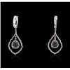 Image 1 : 14KT White Gold 3.68ctw Black Diamond Earrings