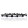 Image 1 : 14KT White Gold 6.48ctw Tanzanite and Diamond Tennis Bracelet