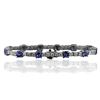 Image 2 : 14KT White Gold 6.48ctw Tanzanite and Diamond Tennis Bracelet