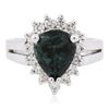 Image 1 : 14KT White Gold 3.26ct Tourmaline and Diamond Ring