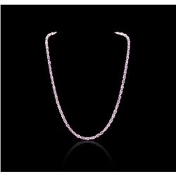 14KT White Gold 15.00ctw Pink Sapphire and Diamond Necklace