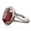 Image 2 : 14KT White Gold 12.24ct Ruby and Diamond Ring