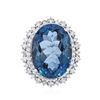 Image 1 : 14KT White Gold 22.83ct Topaz and Diamond Ring