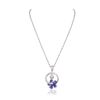 Image 1 : 14KT White Gold 9.20ctw Tanzanite and Diamond Pendant With Chain