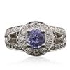 Image 1 : 14KT White Gold 1.44ct Tanzanite and Diamond Ring