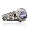 Image 2 : 14KT White Gold 1.44ct Tanzanite and Diamond Ring