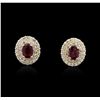 Image 1 : 14KT Yellow Gold 1.84ctw Ruby and Diamond Earrings