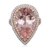 Image 1 : 14KT Rose Gold 9.41ct Morganite and Diamond Ring