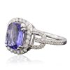 Image 2 : 14KT White Gold 2.04ct Tanzanite and Diamond Ring
