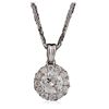 Image 1 : 14KT White Gold 0.92ctw Diamond Pendant With Chain