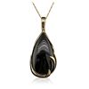 Image 1 : 14KT Yellow Gold Onyx Pendant With Chain