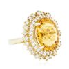 Image 2 : 14KT Yellow Gold 8.56ct Citrine and Diamond Ring