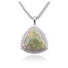 Image 2 : 14KT White Gold 25.72ct Opal and Diamond Pendant with Chain