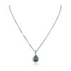 Image 2 : 14KT White Gold 3.75ct Emerald and Diamond Pendant With Chain