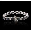 Image 2 : 14KT White Gold 40.00ctw Sapphire and Diamond Bracelet