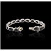 Image 3 : 14KT White Gold 40.00ctw Sapphire and Diamond Bracelet