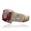 Image 2 : 14KT Yellow Gold 5.16ct Ruby and Diamond Ring