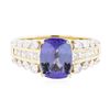 Image 1 : 14KT Yellow Gold 2.19ct Tanzanite and Diamond Ring