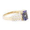Image 2 : 14KT Yellow Gold 2.19ct Tanzanite and Diamond Ring