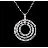 Image 2 : 14KT White Gold 2.05ctw Diamond Pendant With Chain