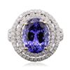 Image 1 : 14KT White and Yellow Gold 6.24ct Tanzanite and Diamond Ring