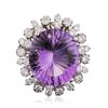 Image 1 : 14KT White Gold 10.19ct Amethyst and Diamond Ring