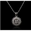 Image 2 : 14KT White Gold 1.05ctw Diamond Pendant With Chain