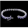 Image 3 : 14KT White Gold 11.20ctw Tanzanite and Diamond Bracelet