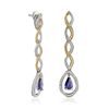 Image 2 : Platinum 3.60ctw Sapphire and Diamond Earrings