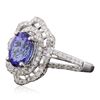 Image 2 : 14KT White Gold 2.62ct Tanzanite and Diamond Ring