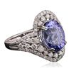 Image 2 : 14KT White Gold 5.08ct Tanzanite and Diamond Ring