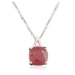 14KT White Gold 11.63ct Ruby and Diamond Pendant and Chain