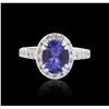 Image 1 : 14KT White Gold 2.95ct Tanzanite and Diamond Ring